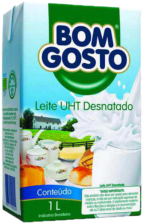 Leite Bom Gosto Desnatado Uht 12x1LT – Fornecedor: Bom Gosto