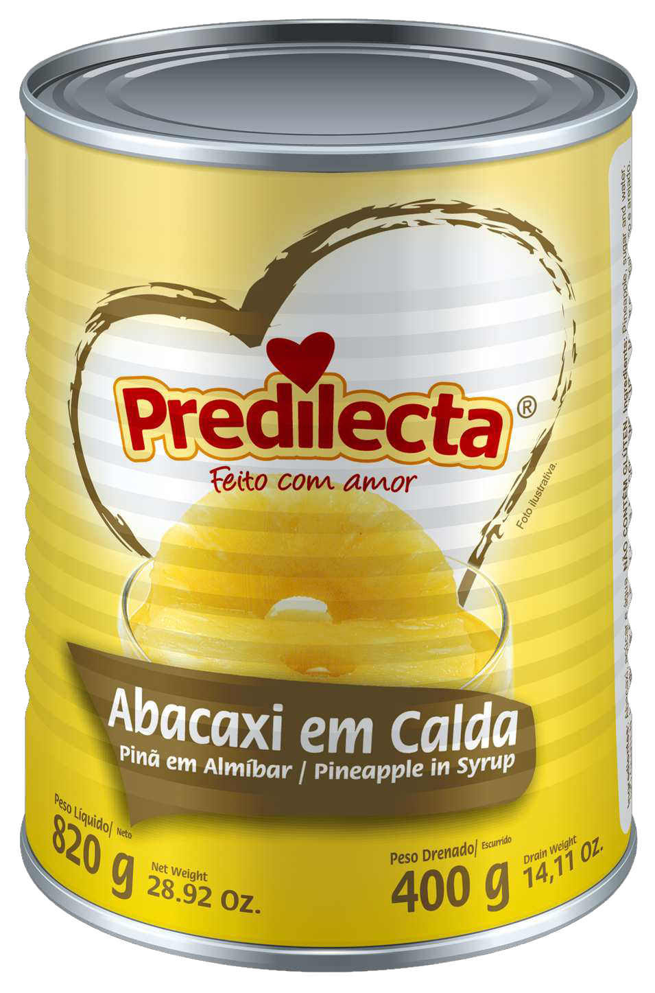 Abacaxi em Calda Predilecta LT 4x400G -Fornecedor: Predilecta