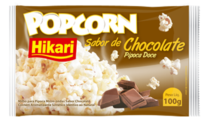 Pipoca Micro Hicari Chocolate 12x100G – Fornecedor: Hikari