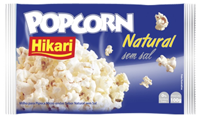 Pipoca Micro Hicari Nat S/Sal 12x100G – Fornecedor: Hikari