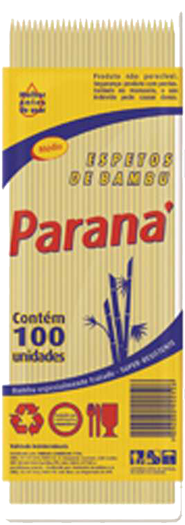 Espeto de Bambu Paraná 10x100UN- Fornecedor: Fobras