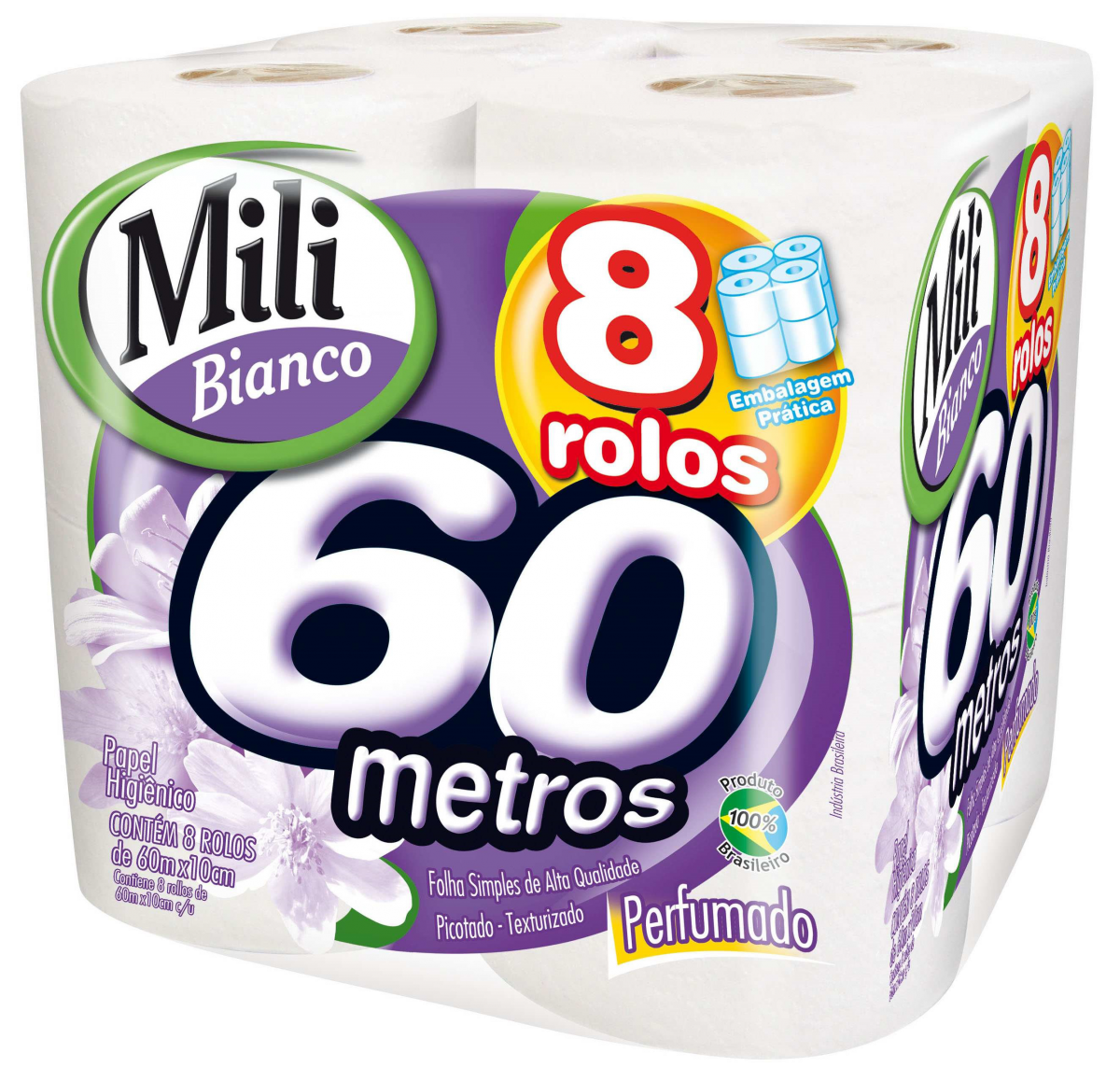 PAPEL HIG. MILI BIANCO NEUTRO 60M 8X8UN – FORNECEDOR: MILI